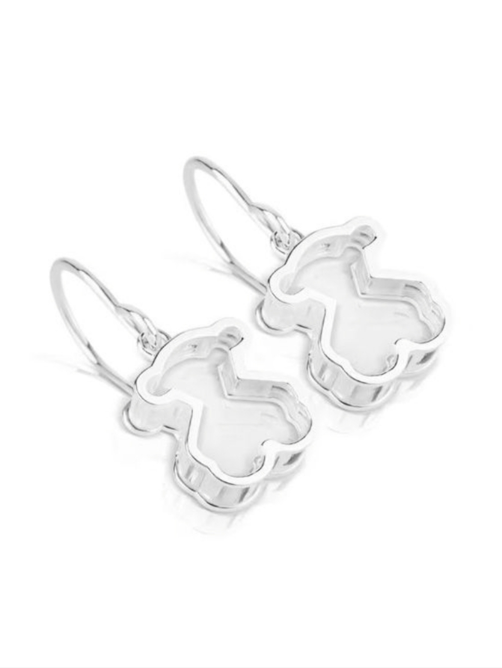 TOUS Galaxy Bear Acrylic Hallow Sterling Silver Dangle Drop Earrings